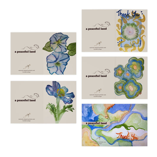 Watercolor Gratitude Card Set (5-Pack) — Gift of Peace